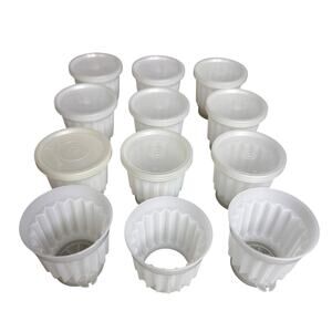 Tupperware Jel-ette Mini Molds Jello Pudding Individual Cup Lot USA Vintage